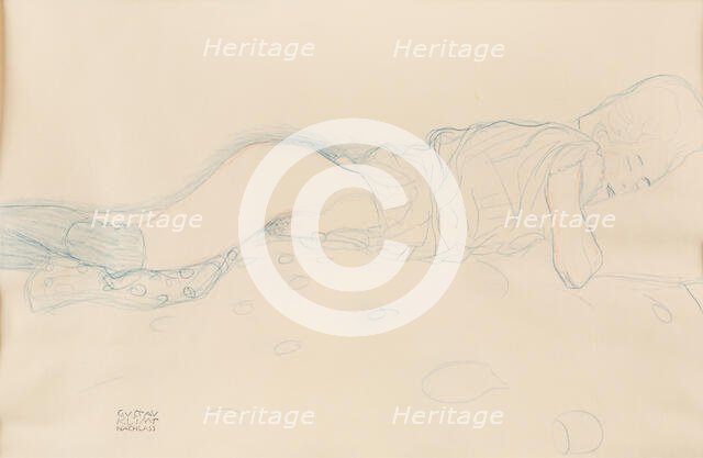 Female semi-nude, c. 1908. Creator: Klimt, Gustav (1862-1918).