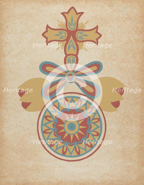 Santa Barbara Mission Doorway Design from the portfolio "Decorative Art...", 1935/1942. Creator: Unknown.