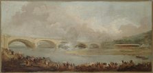 Le décintrement du pont de Neuilly, le 22 septembre 1772, between 1772 and 1775. Creator: Hubert Robert.