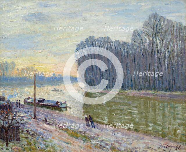 Tournant du Loing. Sunrise in November, 1896. Creator: Sisley, Alfred (1839-1899).