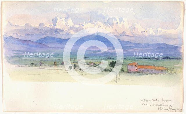 Alban Mountains from Via Tuscolana, Rome, 1900. Creator: George Elbert Burr.