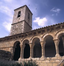 Detail of the arches of the narthex of the church of Santa Cristina in Barca (Soria).