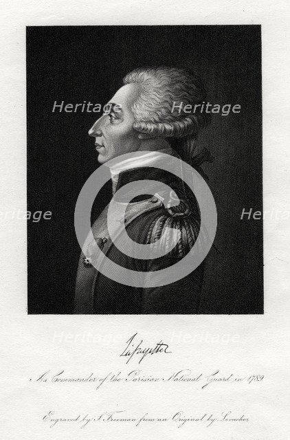 Marquis de Lafayette, French military leader and statesman, 1845. Artist: S Freeman