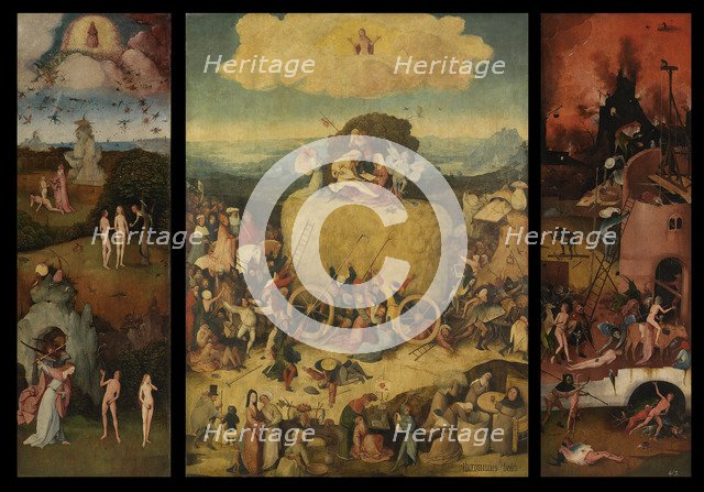 The Haywain (Triptych), c. 1516. Artist: Bosch, Hieronymus (c. 1450-1516)