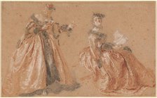 Two Elegant Women in Polish Dress, c. 1723. Creator: Nicolas Lancret.