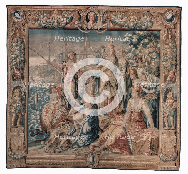 Tapestry (Antony And Cleopatra Series: Antony Catches a Salted Fish), about 1640. Creator: Karel van Mander.