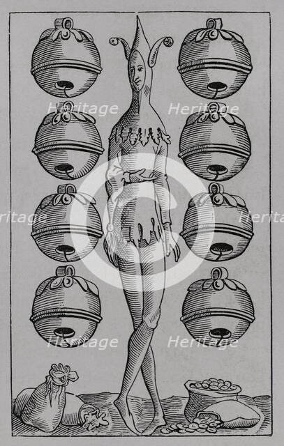 Eight of Bells, German playing card from the 16th century, (1877). Creator: Unknown.