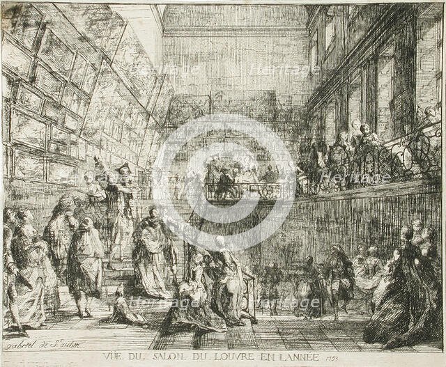 Vue du Salon du Louvre en l'année 1753, 1753. Creator: Gabriel de Saint-Aubin.