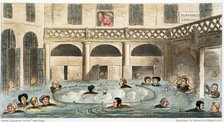 'Public Bathing at Bath, or Stewing Alive', 1825. Artist: Isaac Robert Cruikshank