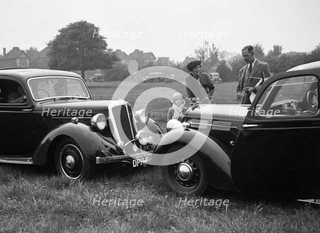 Two Standard Flying Twelves at the Standard Car Owners Club Gymkhana, 8 May 1938. Artist: Bill Brunell.