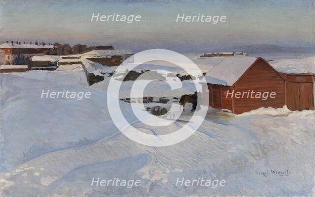 Suomenlinna in February, 1900-1904. Creator: Sergei Wlasoff.