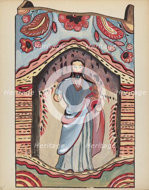 Plate 35: Saint Joseph in Wooden Niche: From Portfolio "Spanish Colonial Designs of New Mexico", 193 Creator: Unknown.