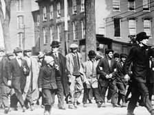 W.D. Haywood leads Lowell strike parade, 1912. Creator: Bain News Service.