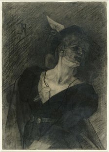 La femme au lorgnon. (Lady with a Lorgnette), c. 1870. Creator: Rops, Félicien (1833-1898).