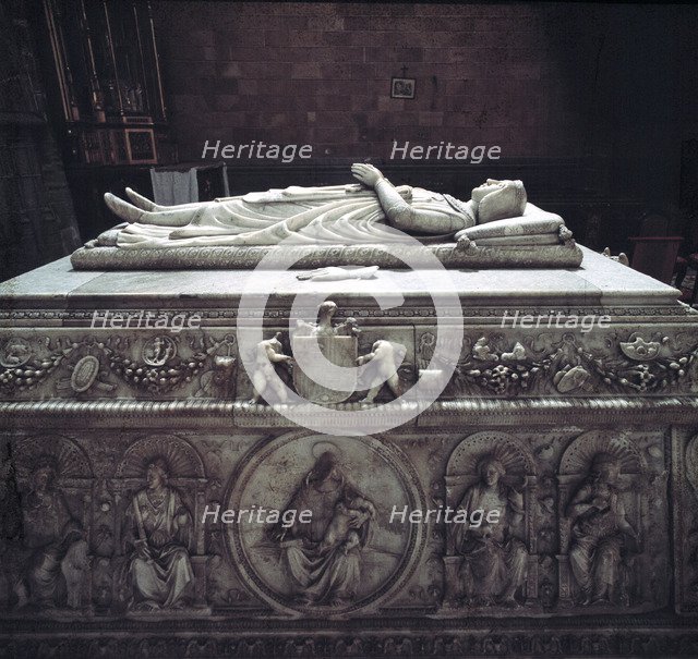 Tomb of Prince Don Juan, carved in 1511, preserved at the Royal Monastery of Santo Tomás de Avila.