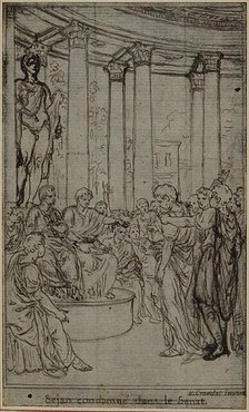 Study for an illustration in Tacitus "Tibère, ou Les Six Premiers Livres des Annales"..., c. 1768. Creator: Hubert Francois Gravelot.