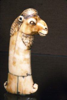 Ivory Dagger Handle of Camel's Head, India, Mughal, 17th century. Artist: Unknown.