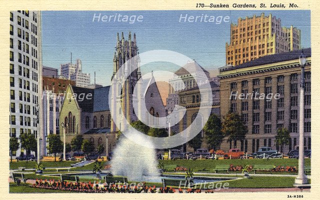 Sunken Gardens, St Louis, Missouri, USA, 1933. Artist: Unknown