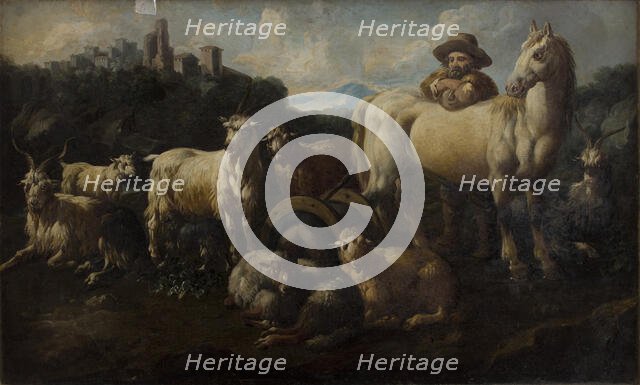 Shepherd with Animals, between 1725-1730. Creator: Jacob Roos.