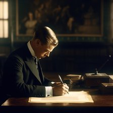 AI IMAGE - Portrait of King Edward VIII signing the Instrument of Abdication, 1936, (2023).  Creator: Heritage Images.