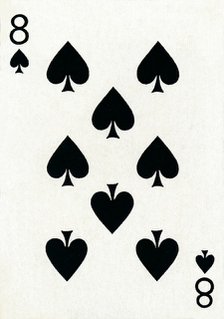8 of Spades from a deck of Goodall & Son Ltd. playing cards, c1940. Artist: Unknown.