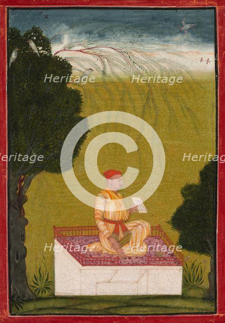 Raja Dalip Singh of Guler on a Dais, c. 1720. Creator: Unknown.