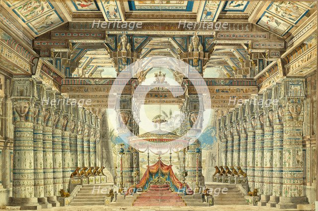 Stage design for the ballet Caesar in Egypt by G. Haendel, 1834. Artist: Roller, Andreas Leonhard (1805-1891)