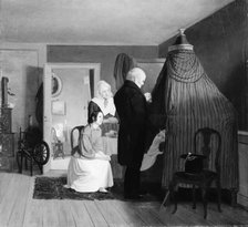 A doctor at the bedside, 1840. Creator: Julius Friedlaender.