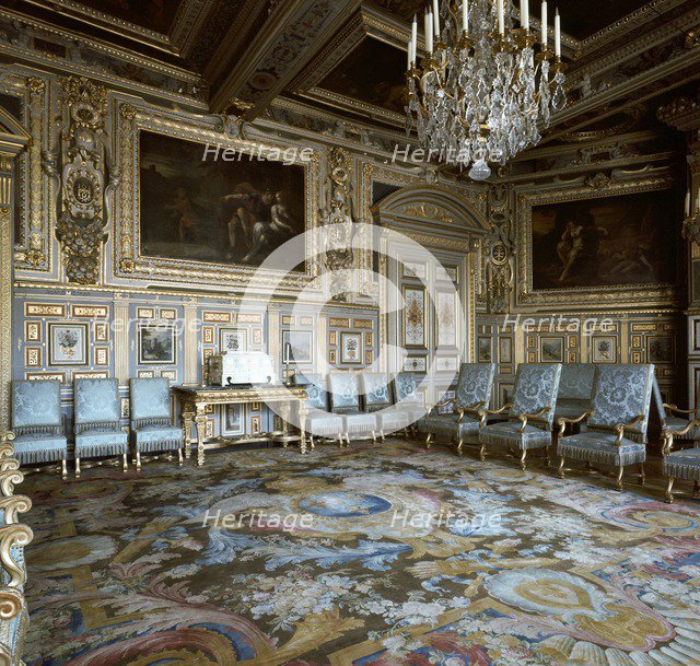 Salon of Louis XIII in Fontainebleau, 17th century. Artist: Unknown