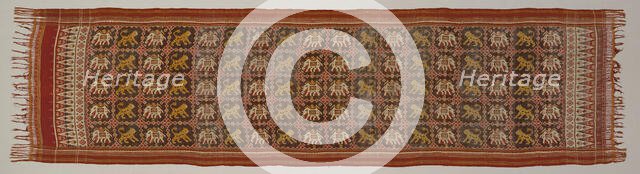 Ceremonial Cloth with Pattern of Elephants and Tigers, India, 19th century. Creator: Unknown.