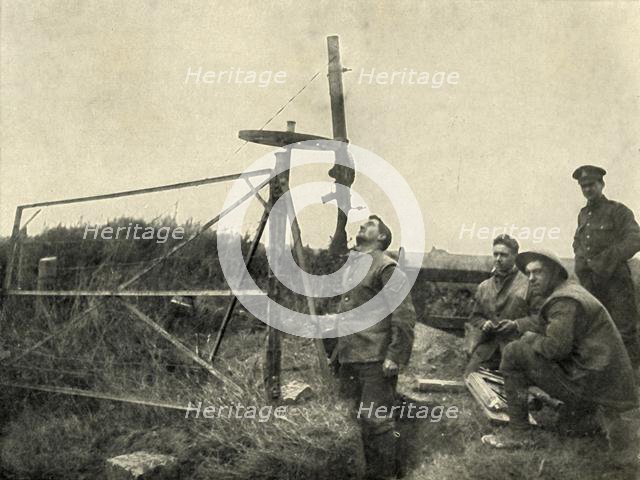 'Machine Gun Mounted On Wheel...', (1919). Creator: Unknown.