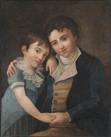 Children's double portrait: Franz Xaver Wolfgang Mozart (1791-1844) and Carl...(1784-1858), 1798. Creator: Hansen, Hans (1769-1828).