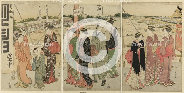 Visit to the Masaki Inari Shrine, 1786. Creator: Katsukawa Shuncho.