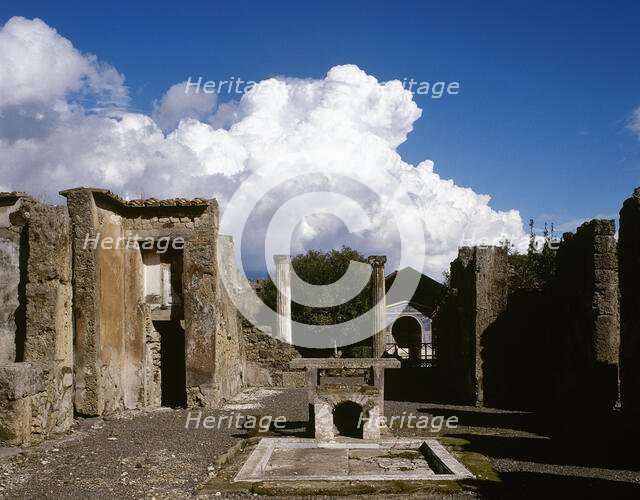 Impluvium of Roman house, Pompeii, Campania, Italy, 2002. Creator: LTL.