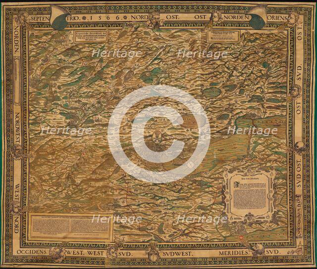 Map of the Zurich area, 1566. Creator: Murer, Jos (1530-1580).