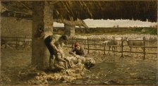 The Sheepshearing, 1883-1884. Artist: Segantini, Giovanni (1858-1899)