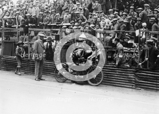 Alec Bennett at the Senior TT, 1924. Artist: Unknown