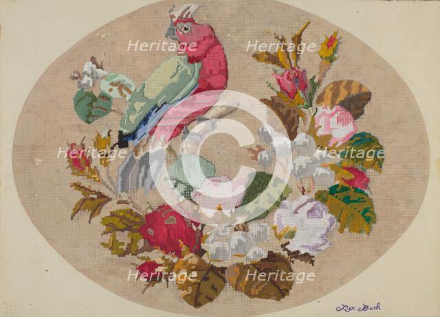 Embroidered Picture, c. 1936. Creator: Rex F Bush.