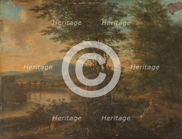 Italian Landscape at Sunset, 1660-1692. Creator: Willem de Heusch.