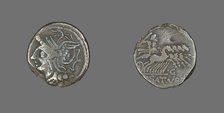 Denarius (Coin) Depicting the Goddess Roma, 104 BCE. Creator: Unknown.