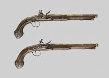 Pair of Presentation Flintlock Pistols in the Eastern Fashion, Marseille, c. 1825. Creator: Vergnes.