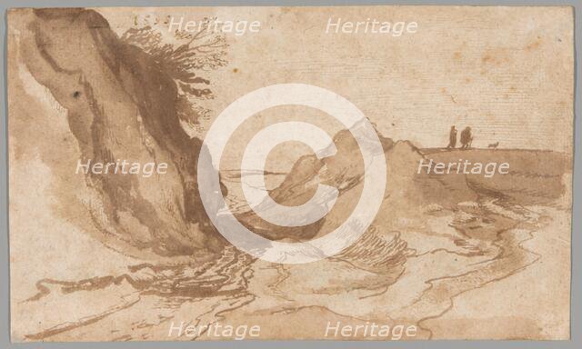 A Hilly Landscape with Figures Near a Ravine, 1595. Creator: Jan Brueghel the Elder.