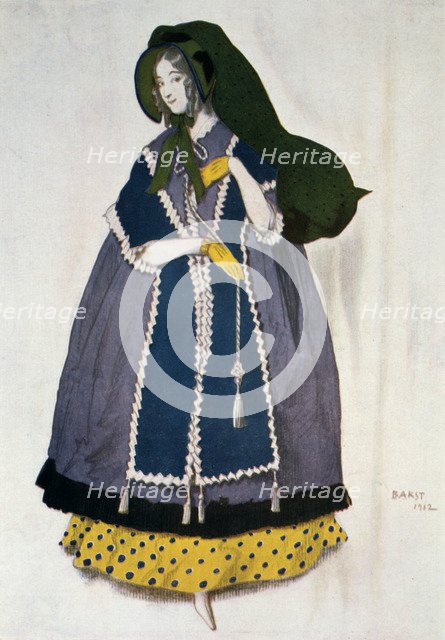 Costume design for the ballet Les Papillons, 1912.  Artist: Leon Bakst