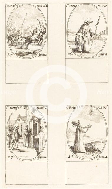 The Conversion of Saul; St. Paul; St. John Chrysostom; St. Cyril of Alexandria. Creator: Jacques Callot.