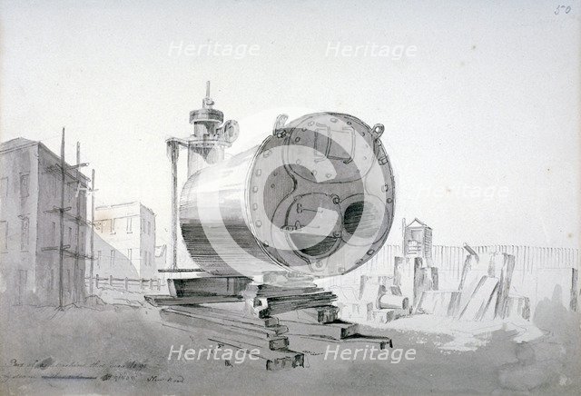Steam machine, New Road, Islington, London, 1808. Artist: John Claude Nattes