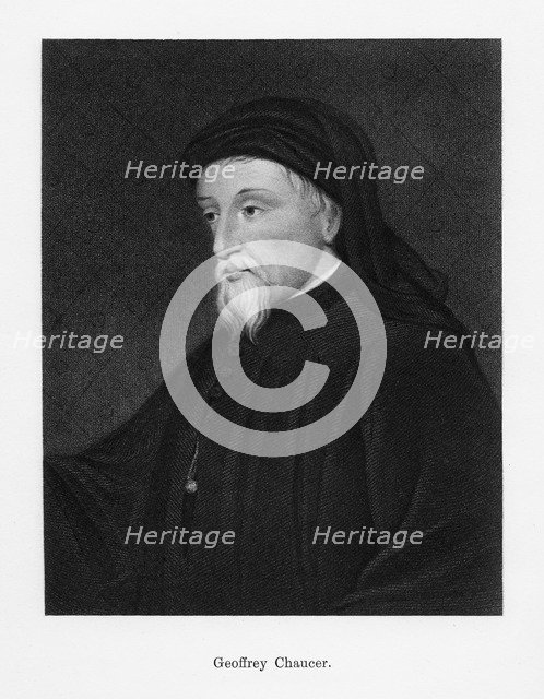 Geoffrey Chaucer, English author, poet, philosopher, bureaucrat, and diplomat, (19th century). Artist: Unknown