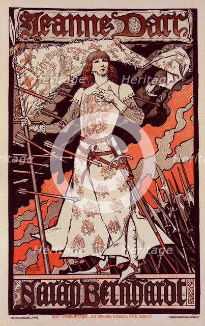 Affiche pour le Théâtre de la Renaissance : "Jeanne d'Arc", c1899. Creator: Eugene Samuel Grasset.