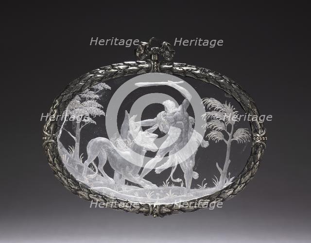 Hercules Conquering Cerberus, before 1584. Creator: Annibale Fontana (Italian, 1540-1587), attributed to.