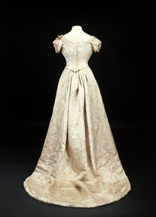 Queen Mary's wedding dress (back view), 1893. Artist: Unknown