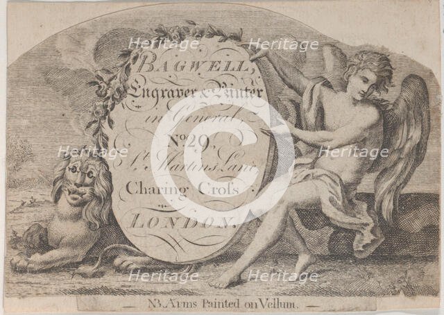 Trade Card for Bagwell, Engraver and Printer, 19th century. Creator: Anon.